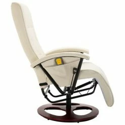 VidaXL Fauteuil de massage Blanc crème Similicuir -Fauteuils électriques Soldes image 4 60312