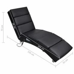 VidaXL Chaise longue de massage Noir Similicuir -Fauteuils électriques Soldes image 5 240968