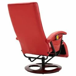 VidaXL Fauteuil de massage Rouge Similicuir -Fauteuils électriques Soldes image 5 248458