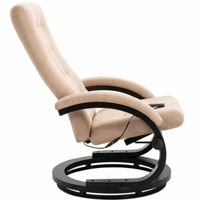 VidaXL Fauteuil de massage avec repose-pieds Crème Tissu en daim 5 VidaXL Fauteuil de massage avec repose-pieds Crème Tissu en daim – Image 5