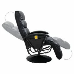 VidaXL Fauteuil de massage TV Noir Similicuir -Fauteuils électriques Soldes image 5 248481