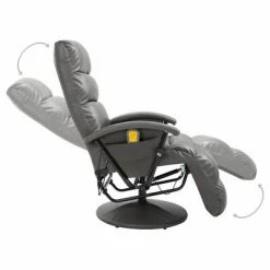 VidaXL Fauteuil de massage TV Gris Similicuir -Fauteuils électriques Soldes image 5 248482