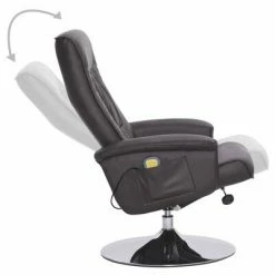 VidaXL Fauteuil de massage avec repose-pied Gris Similicuir 10 VidaXL Fauteuil de massage avec repose-pied Gris Similicuir -Fauteuils électriques Soldes image 5 248494