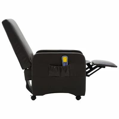 VidaXL Fauteuil inclinable de massage Marron Similicuir 5 VidaXL Fauteuil inclinable de massage Marron Similicuir – Image 5