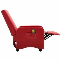 VidaXL Fauteuil de massage Rouge Similicuir -Fauteuils électriques Soldes image 5 248640