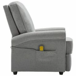 VidaXL Fauteuil de massage Gris clair Tissu -Fauteuils électriques Soldes image 5 248670