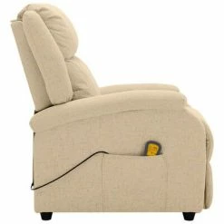 VidaXL Fauteuil de massage Crème Tissu 10 VidaXL Fauteuil de massage Crème Tissu -Fauteuils électriques Soldes image 5 248697