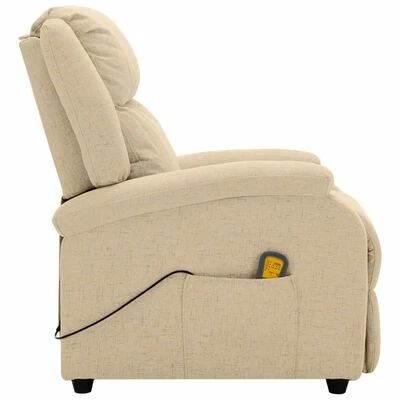 VidaXL Fauteuil de massage Crème Tissu 5 VidaXL Fauteuil de massage Crème Tissu – Image 5