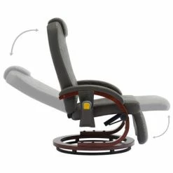 VidaXL Fauteuil de massage TV Gris Similicuir -Fauteuils électriques Soldes image 5 248720