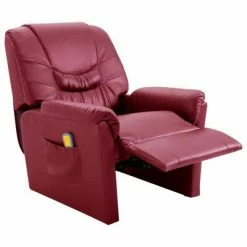 VidaXL Fauteuil de massage Rouge bordeaux Similicuir -Fauteuils électriques Soldes image 5 248984