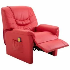 VidaXL Fauteuil de massage Rouge Similicuir -Fauteuils électriques Soldes image 5 248985