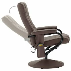 VidaXL Fauteuil de massage avec repose-pied Marron Similicuir 10 VidaXL Fauteuil de massage avec repose-pied Marron Similicuir -Fauteuils électriques Soldes image 5 249304