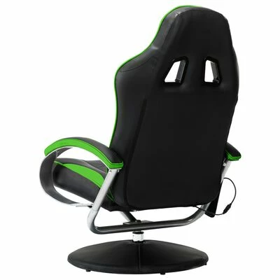 VidaXL Fauteuil de massage avec repose-pied Vert Similicuir 5 VidaXL Fauteuil de massage avec repose-pied Vert Similicuir – Image 5
