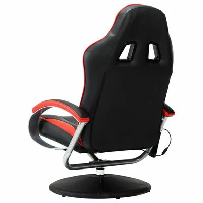 VidaXL Fauteuil de massage avec repose-pied Rouge Similicuir 5 VidaXL Fauteuil de massage avec repose-pied Rouge Similicuir – Image 5