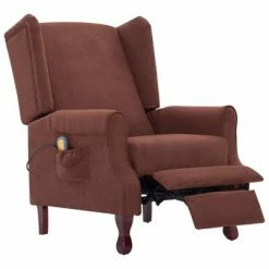 VidaXL Fauteuil inclinable de massage Marron Tissu -Fauteuils électriques Soldes image 5 282214