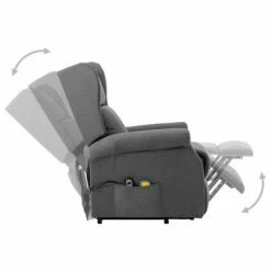 VidaXL Fauteuil de massage inclinable Gris clair Tissu -Fauteuils électriques Soldes image 5 289740