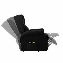 VidaXL Fauteuil de massage inclinable Noir Tissu -Fauteuils électriques Soldes image 5 289742