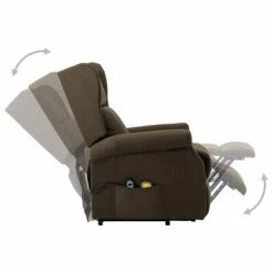 VidaXL Fauteuil de massage inclinable Marron Tissu -Fauteuils électriques Soldes image 5 289744