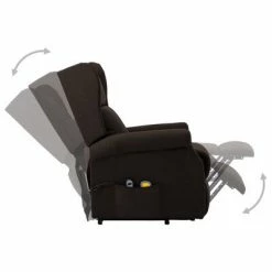 VidaXL Fauteuil de massage inclinable Marron foncé Tissu 10 VidaXL Fauteuil de massage inclinable Marron foncé Tissu -Fauteuils électriques Soldes image 5 289745
