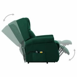 VidaXL Fauteuil de massage inclinable Vert Tissu 10 VidaXL Fauteuil de massage inclinable Vert Tissu -Fauteuils électriques Soldes image 5 289746