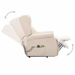 VidaXL Fauteuil de massage inclinable Crème Tissu -Fauteuils électriques Soldes image 5 289749