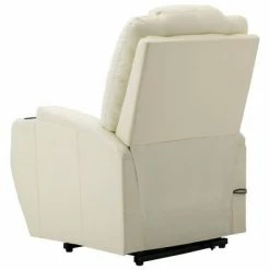 VidaXL Fauteuil inclinable de massage Blanc crème Similicuir -Fauteuils électriques Soldes image 5 289758