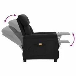 VidaXL Fauteuil inclinable de massage Noir Similicuir daim 10 VidaXL Fauteuil inclinable de massage Noir Similicuir daim -Fauteuils électriques Soldes image 5 289774