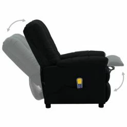 VidaXL Fauteuil inclinable de massage Noir Tissu -Fauteuils électriques Soldes image 5 289808