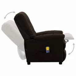 VidaXL Fauteuil inclinable de massage Marron foncé Tissu -Fauteuils électriques Soldes image 5 289811