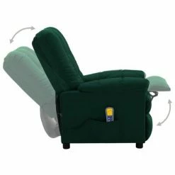 VidaXL Fauteuil inclinable de massage Vert foncé Tissu -Fauteuils électriques Soldes image 5 289812