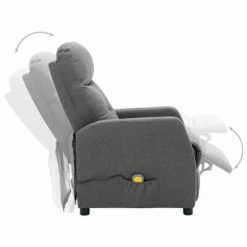 VidaXL Fauteuil inclinable de massage Gris clair Tissu -Fauteuils électriques Soldes image 5 289826