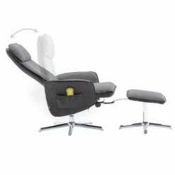 VidaXL Fauteuil de massage avec repose-pied Gris clair et noir Tissu -Fauteuils électriques Soldes image 5 289852