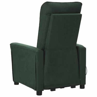 VidaXL Fauteuil inclinable de massage Vert foncé Tissu 5 VidaXL Fauteuil inclinable de massage Vert foncé Tissu – Image 5