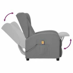 VidaXL Fauteuil inclinable releveur de massage Gris Similicuir -Fauteuils électriques Soldes image 5 3098253