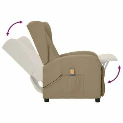 VidaXL Fauteuil inclinable releveur de massage Cappuccino Similicuir 10 VidaXL Fauteuil inclinable releveur de massage Cappuccino Similicuir -Fauteuils électriques Soldes image 5 3098256