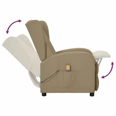 VidaXL Fauteuil inclinable releveur de massage Cappuccino Similicuir 5 VidaXL Fauteuil inclinable releveur de massage Cappuccino Similicuir – Image 5