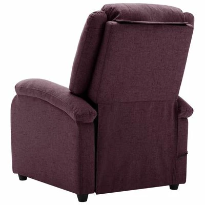 VidaXL Fauteuil de massage inclinable électrique Violet Tissu 5 VidaXL Fauteuil de massage inclinable électrique Violet Tissu – Image 5