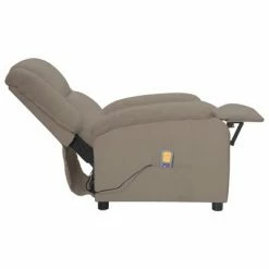 VidaXL Fauteuil de massage inclinable électrique Gris clair Velours -Fauteuils électriques Soldes image 5 3098404