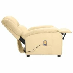 VidaXL Fauteuil de massage inclinable électrique Crème Velours -Fauteuils électriques Soldes image 5 3098413