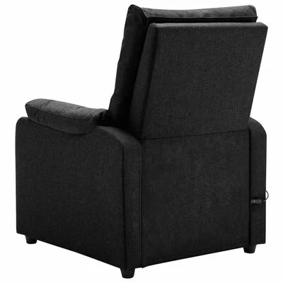 VidaXL Fauteuil de massage inclinable électrique Noir Tissu 5 VidaXL Fauteuil de massage inclinable électrique Noir Tissu – Image 5