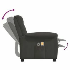 VidaXL Fauteuil inclinable de massage Gris foncé Tissu microfibre -Fauteuils électriques Soldes image 5 3098592
