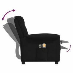 VidaXL Fauteuil inclinable de massage électrique Noir Tissu microfibre -Fauteuils électriques Soldes image 5 3098593