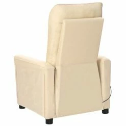 VidaXL Fauteuil électrique de massage Crème Tissu -Fauteuils électriques Soldes image 5 3098898