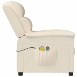 VidaXL Fauteuil électrique de massage Crème Velours -Fauteuils électriques Soldes image 5 3099021