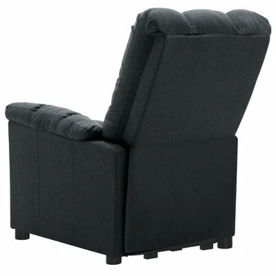 VidaXL Fauteuil inclinable de massage Gris foncé Tissu 5 VidaXL Fauteuil inclinable de massage Gris foncé Tissu – Image 5