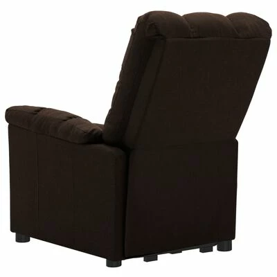 VidaXL Fauteuil inclinable de massage Marron foncé Tissu 5 VidaXL Fauteuil inclinable de massage Marron foncé Tissu – Image 5