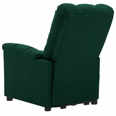 VidaXL Fauteuil inclinable de massage Vert foncé Tissu 5 VidaXL Fauteuil inclinable de massage Vert foncé Tissu – Image 5