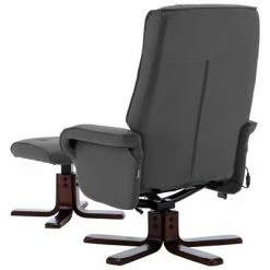 VidaXL Fauteuil de massage inclinable et repose-pied Gris Similicuir -Fauteuils électriques Soldes image 5 320127