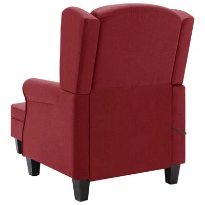 VidaXL Fauteuil de massage avec repose-pied Rouge bordeaux Tissu 5 VidaXL Fauteuil de massage avec repose-pied Rouge bordeaux Tissu – Image 5
