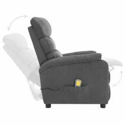 VidaXL Fauteuil inclinable de massage Gris clair Tissu -Fauteuils électriques Soldes image 5 321226